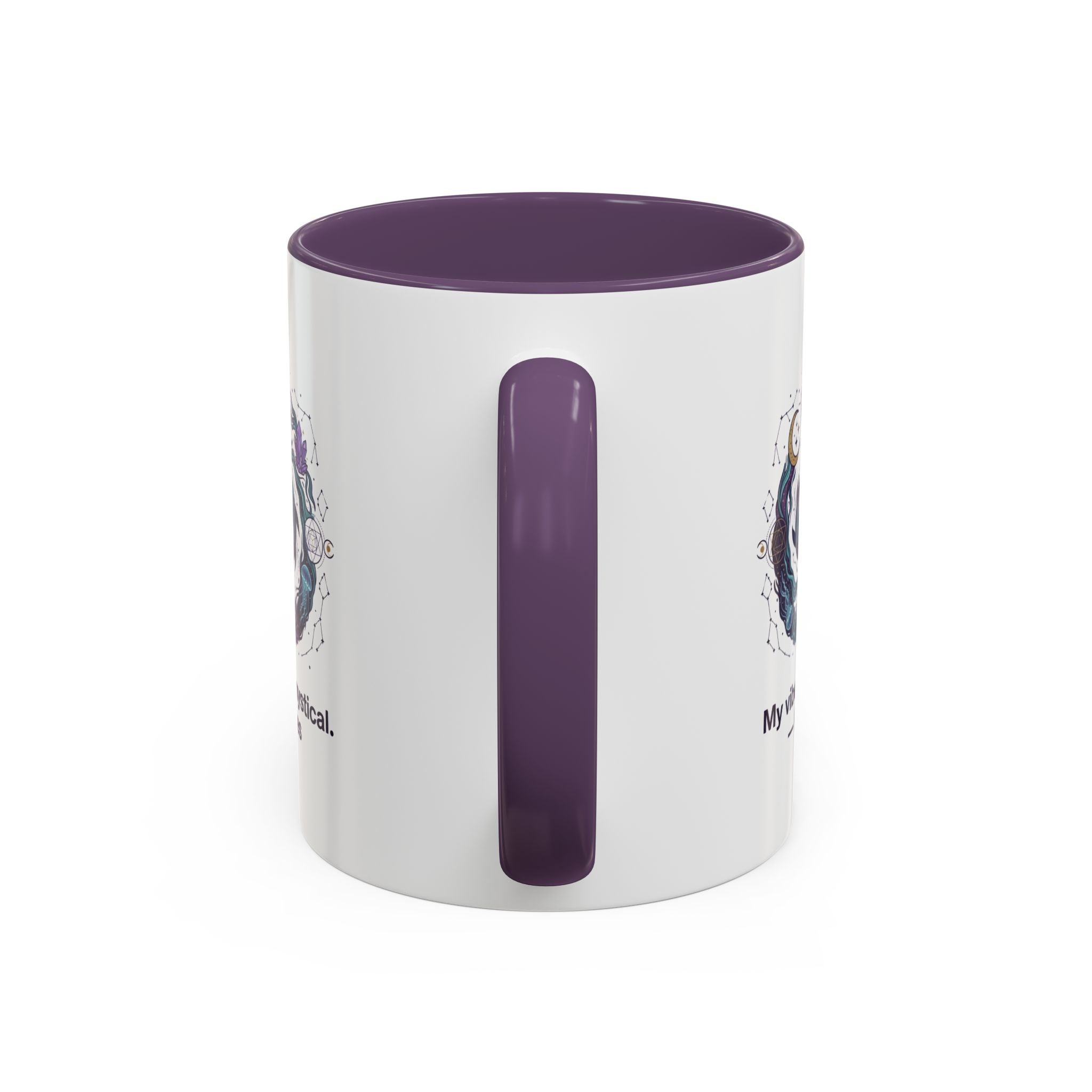Pisces Zodiac Coffee Mug — "My vibe is mystical" Accent Ceramic Mug