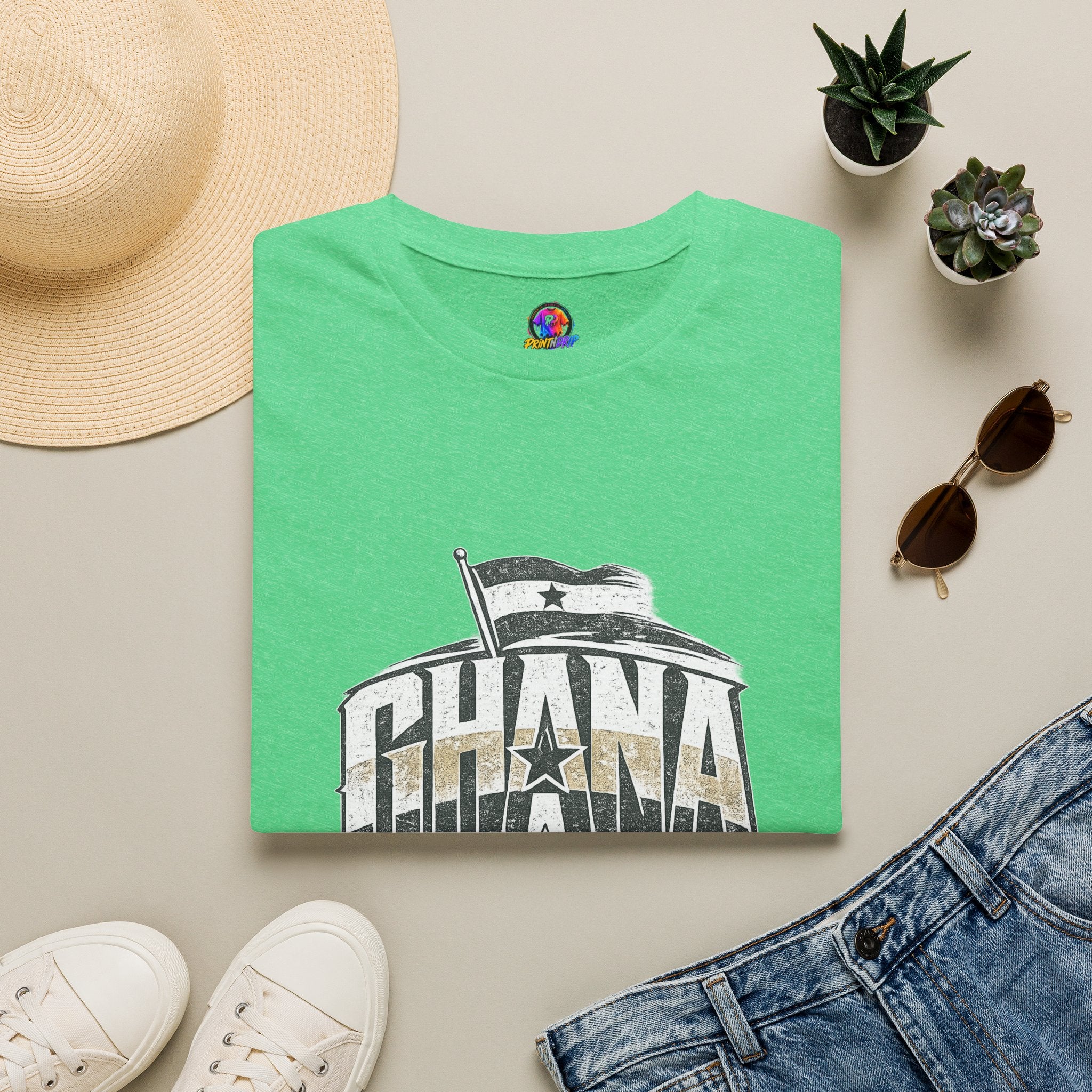 Ghana Vintage Flag T-Shirt — Retro Ghana Pride Graphic Tee