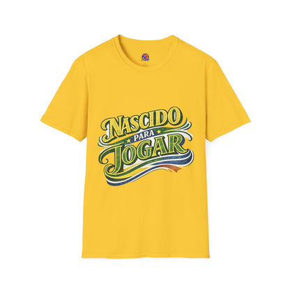 Brazil T‑Shirt — Nascido Para Jogar Vintage Brazilian Soccer Graphic Tee