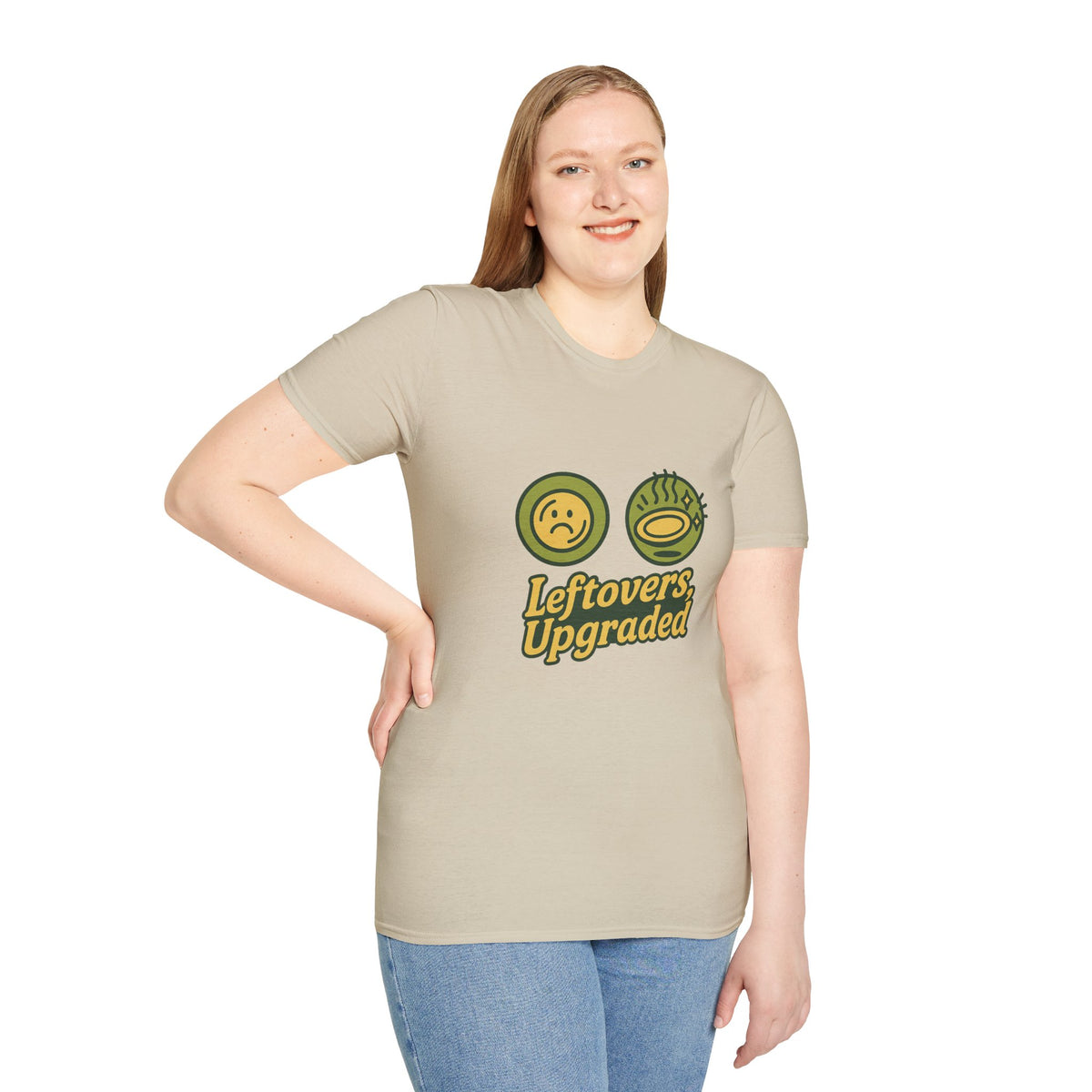 Leftovers Upgraded T-Shirt — Funny Foodie Tee with Soup & Smiley Icons - Trending Now - September 2026