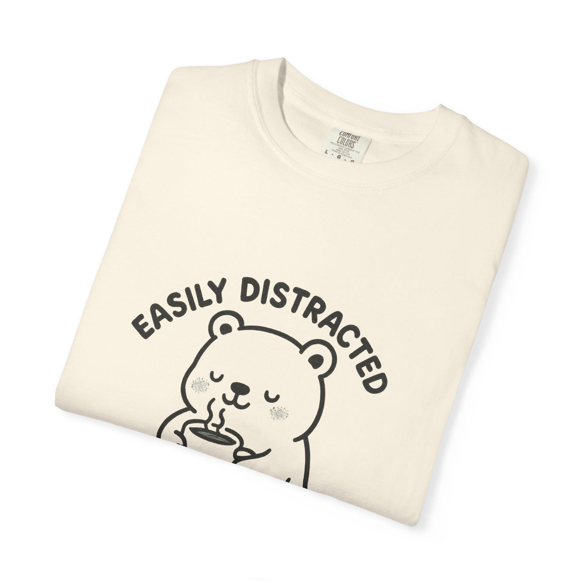 Hot Cocoa Bear T-Shirt — "Easily Distracted" Cute Winter Graphic Tee - Trending Now - October 2026