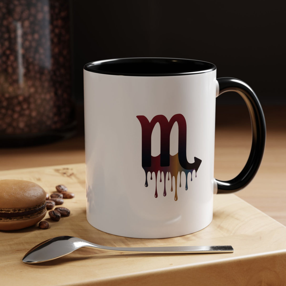 Scorpio Drip Accent Coffee Mug – Zodiac Scorpio Symbol Ceramic Mug
