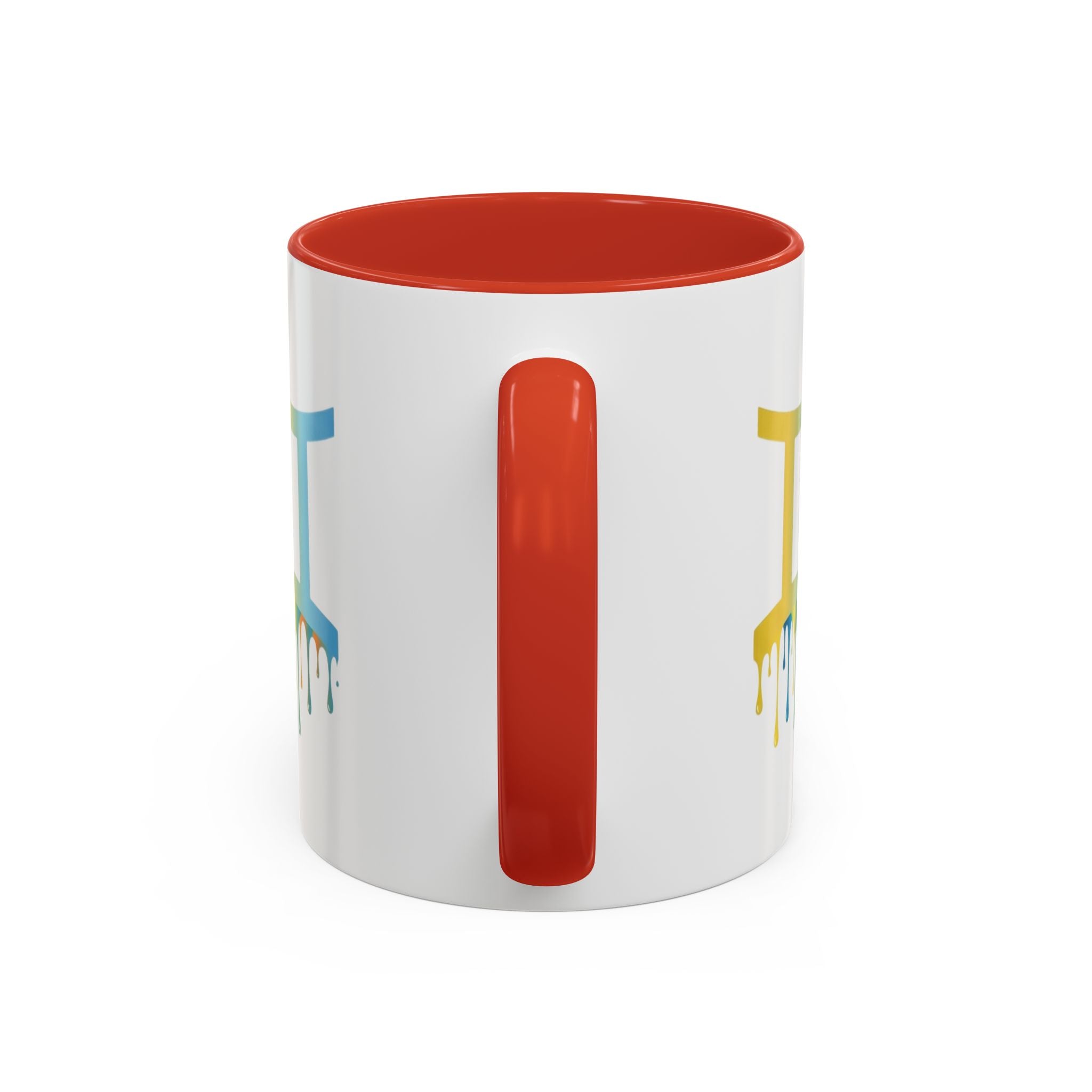 Gemini Zodiac Coffee Mug - Dripping Rainbow Gemini Symbol Accent Mug