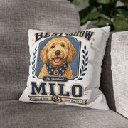 Best in Show Milo Pillowcase — Personalized Dog Portrait Decorative Pillowcase Milo Bailey Dog Dad Mom