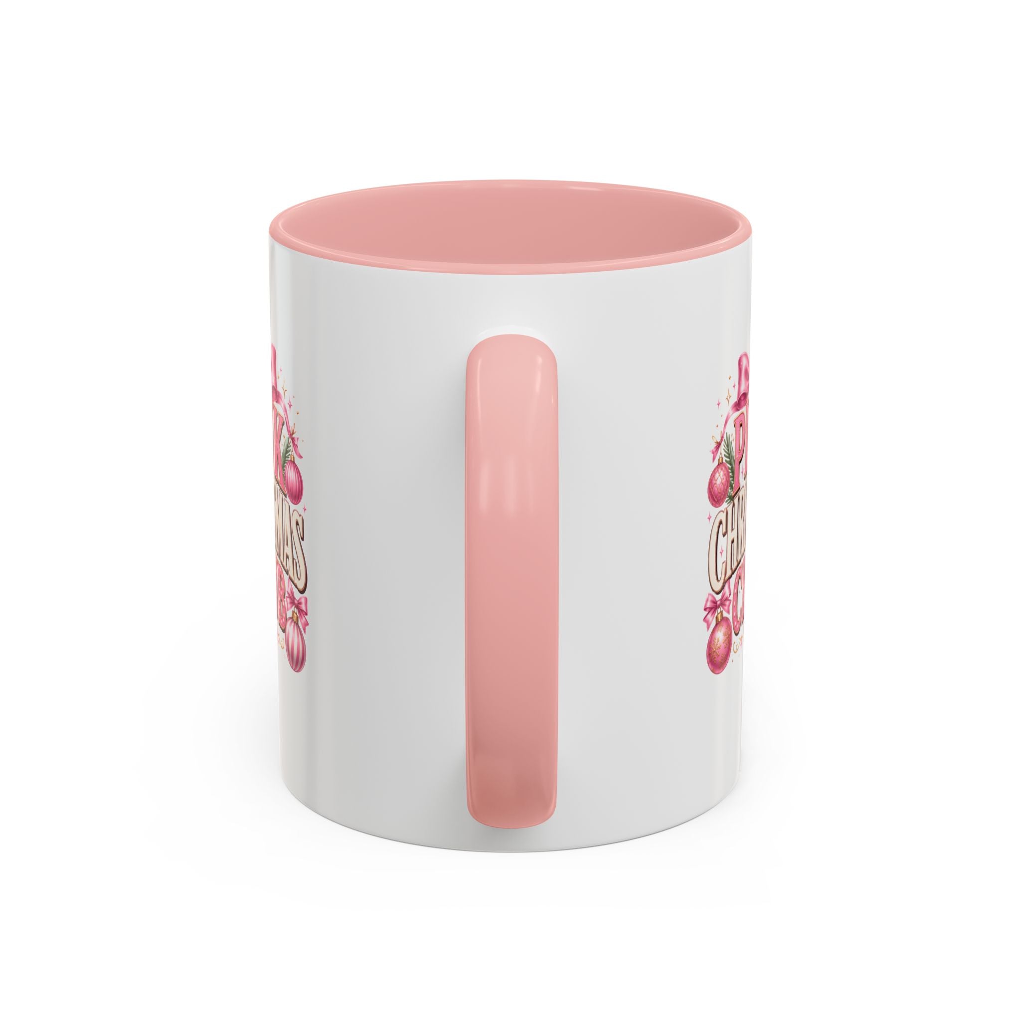 Pink Christmas Club Accent Coffee Mug — Festive Holiday Coffee Cup