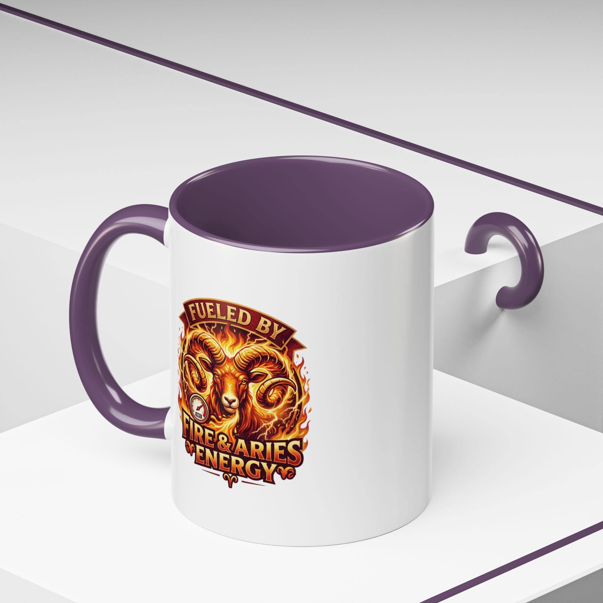 Fueled by Fire & Aries Energy Mug – Zodiac Ram Coffee Cup