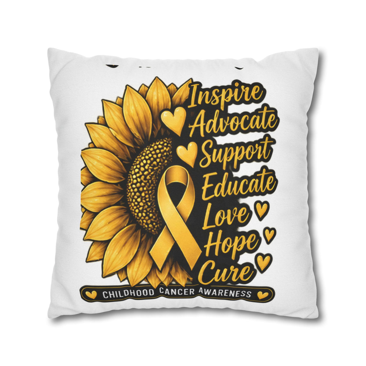 Childhood Cancer Awareness Sunflower Support Pillowcase