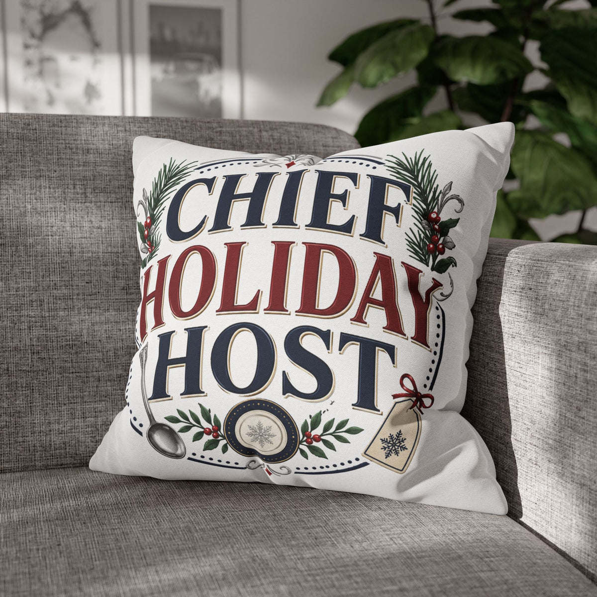Christmas Chief Holiday Host Decorative Pillowcase