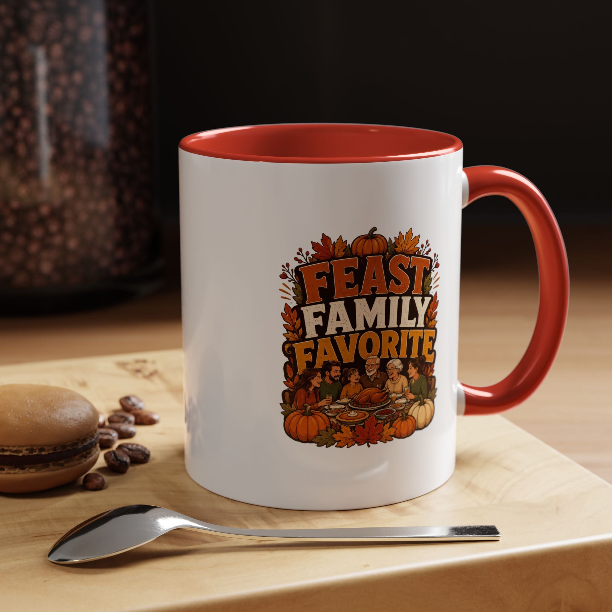 Thanksgiving Mug Feast Family Favorite Coffee Mug — Thanksgiving Pumpkin Autumn Design