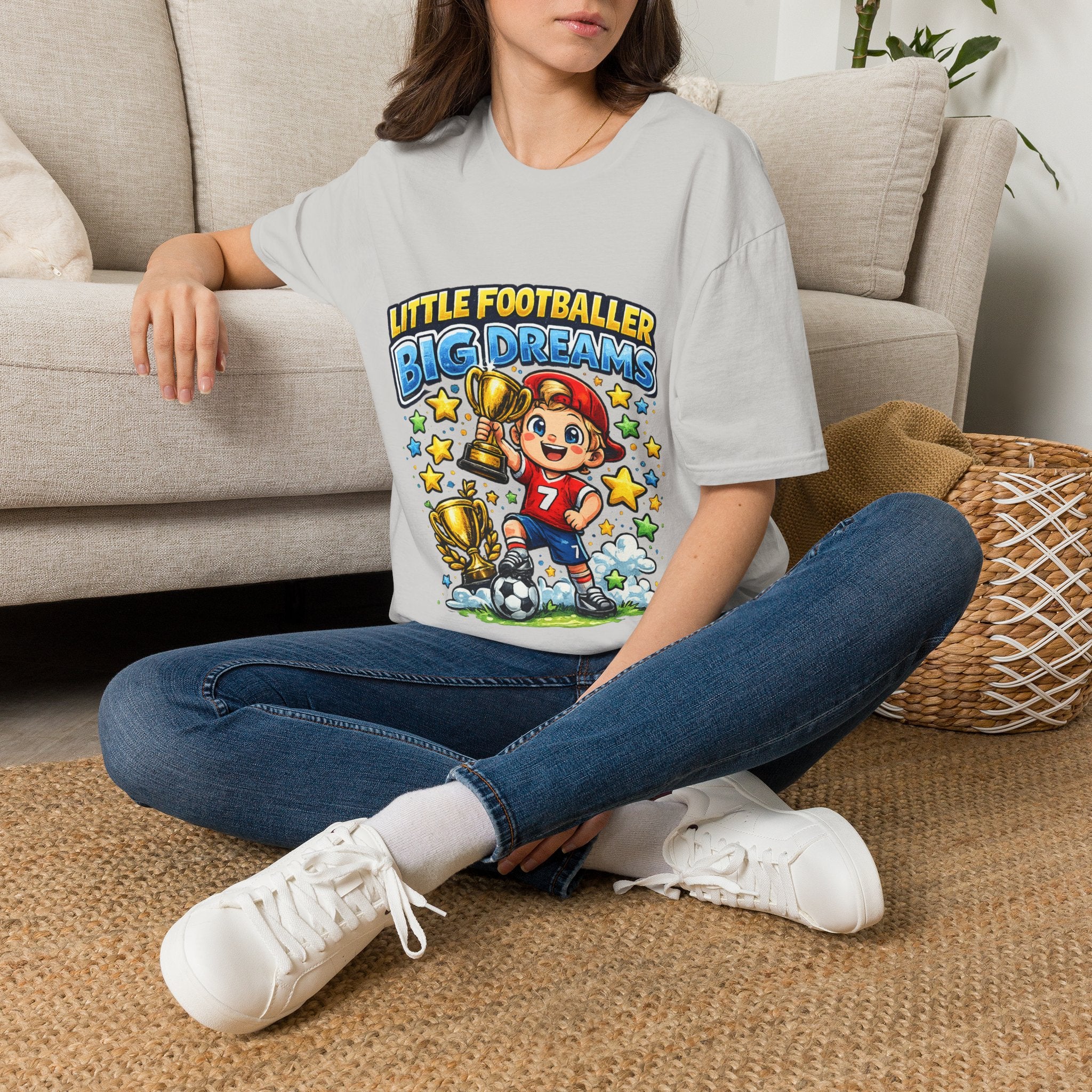 Kids Football T‑Shirt — "Little Footballer Big Dreams" Graphic Tee