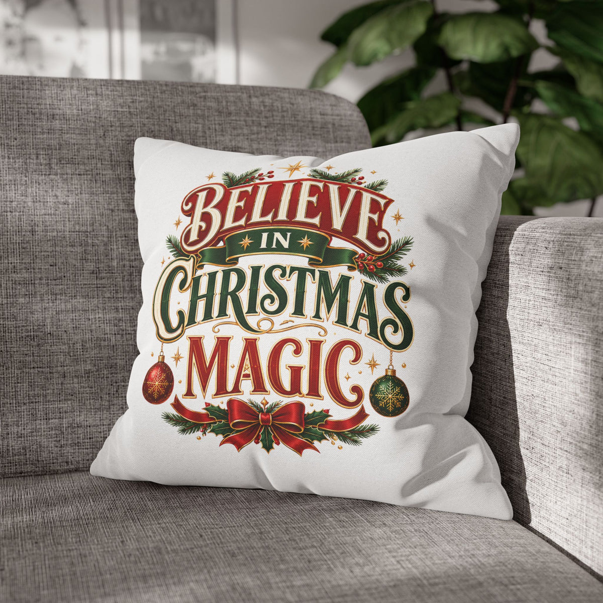 Christmas Pillowcase Believe in Christmas Magic Pillow