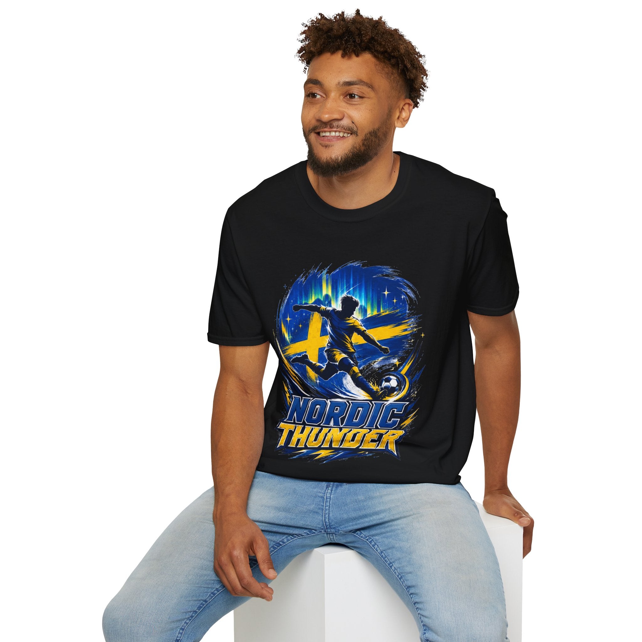 Sweden Nordic Thunder Soccer T-Shirt — Sweden Football Fan Tee