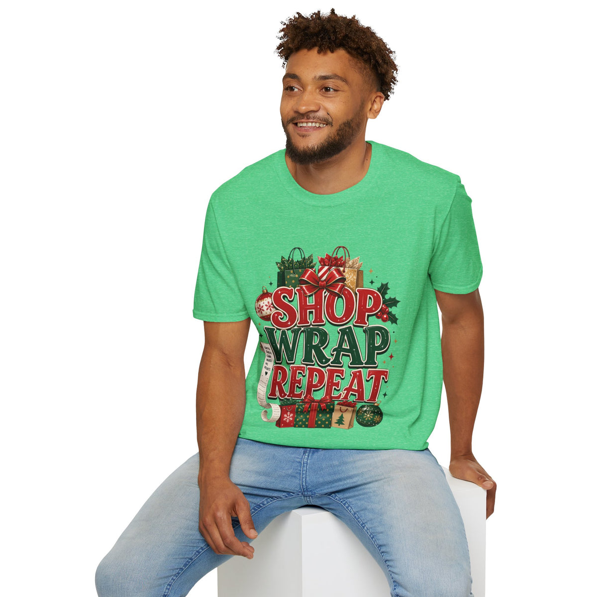 Christmas 'Shop Wrap Repeat' T-Shirt
