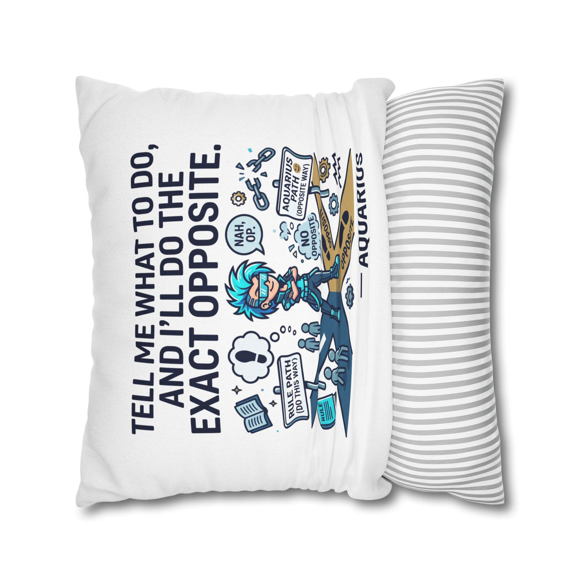 Aquarius Zodiac Spun Polyester Square Pillowcase