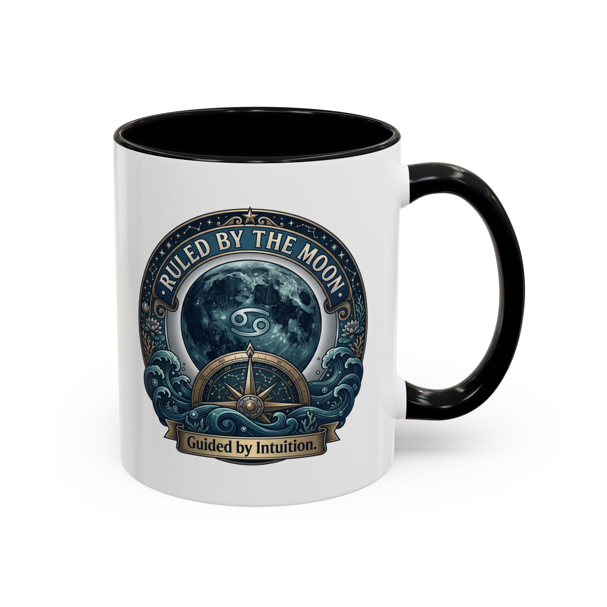 Ruled by the Moon Accent Coffee Mug — Zodiac Cancer Astrology 11/15oz