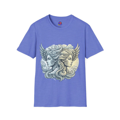 Mythic Moon & Sun Faces T-Shirt — Celestial Duality Graphic Tee