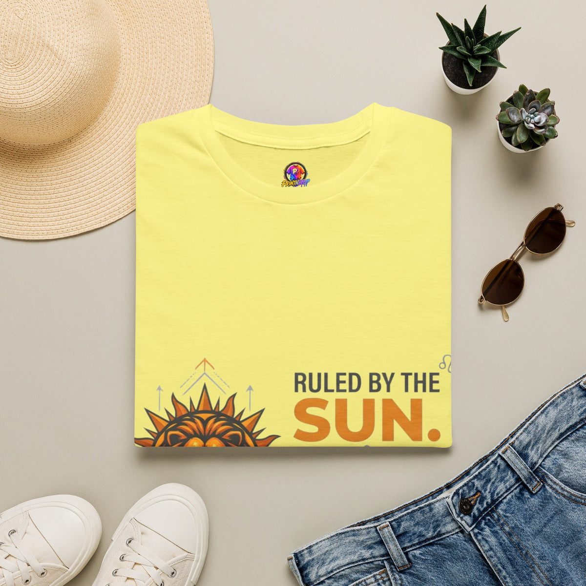 Leo Zodiac T-Shirt — "Ruled by the Sun. Ambitious by Nature. LEO."