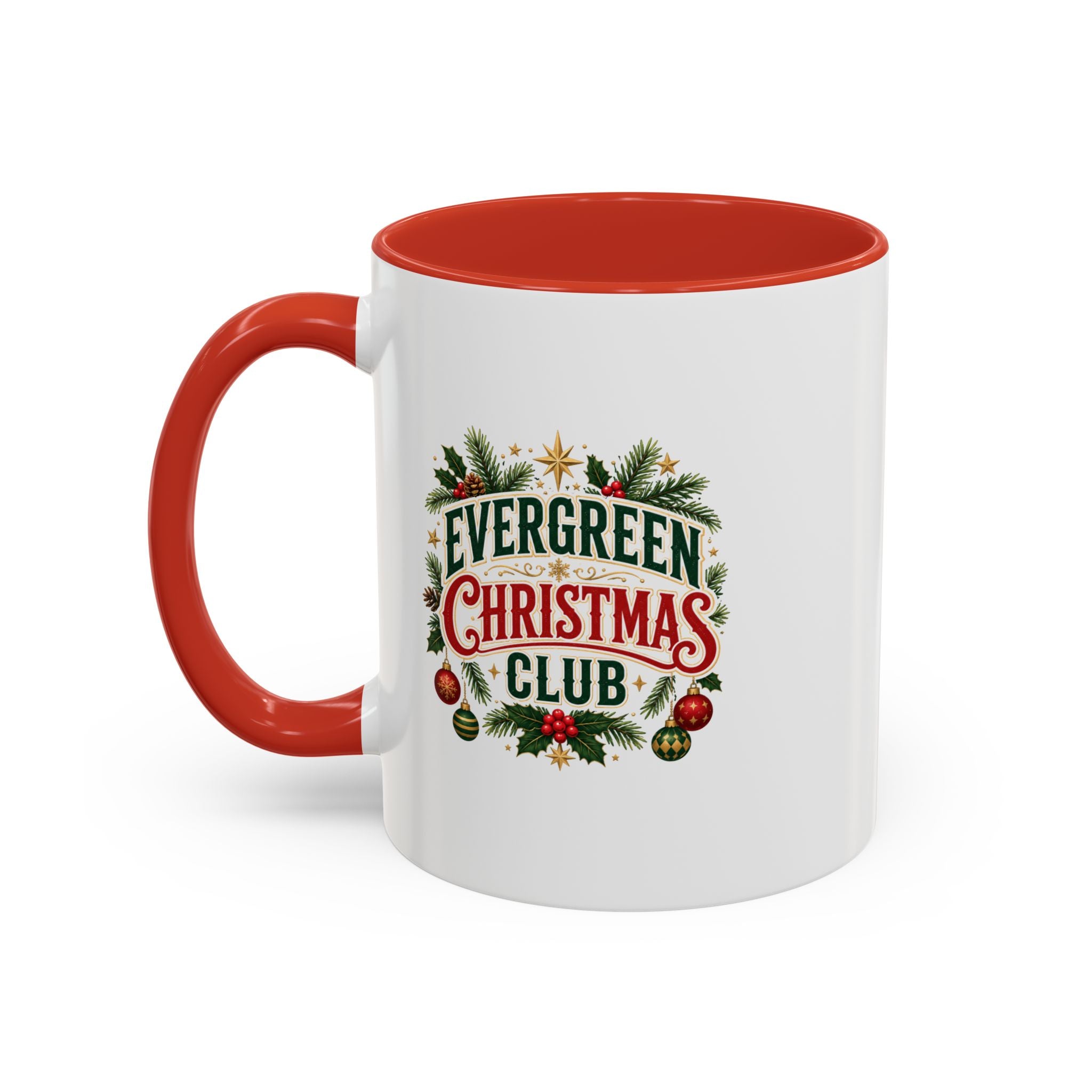 Evergreen Christmas Club Accent Coffee Mug – Festive Holiday Tea & Coffee Cup