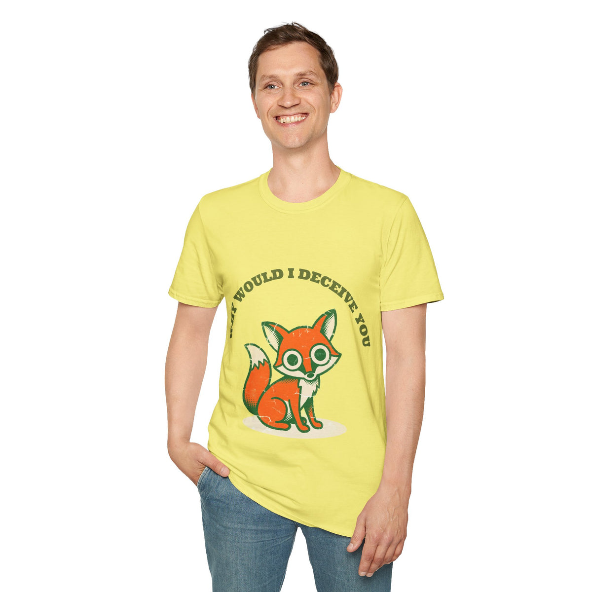 "Why Would I Deceive You" Cute Sly Fox Graphic Tee - Funny Sarcastic Animal White T-Shirt - Trending Now - September 2026