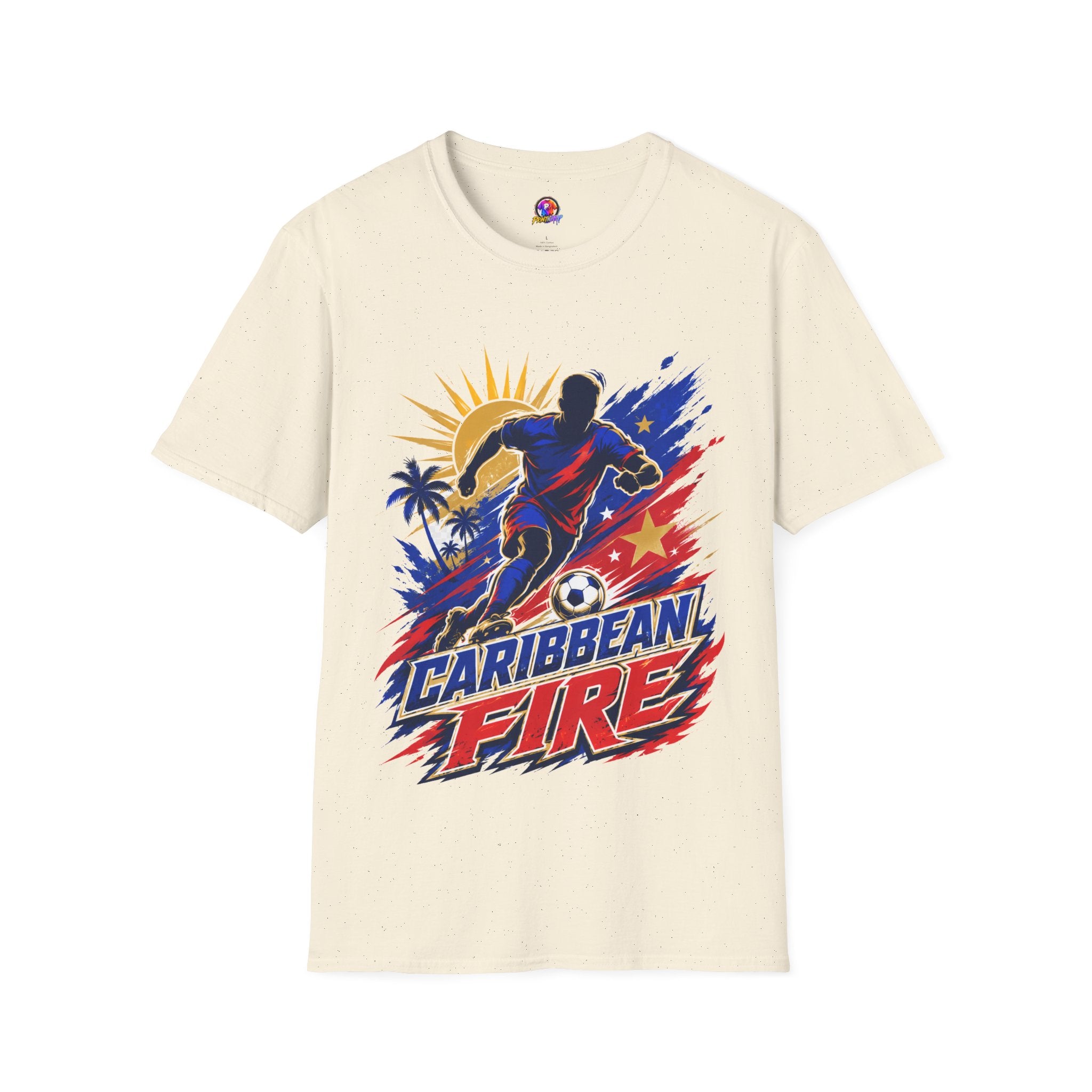 Haiti Soccer T-Shirt — Caribbean Fire Graphic Tee