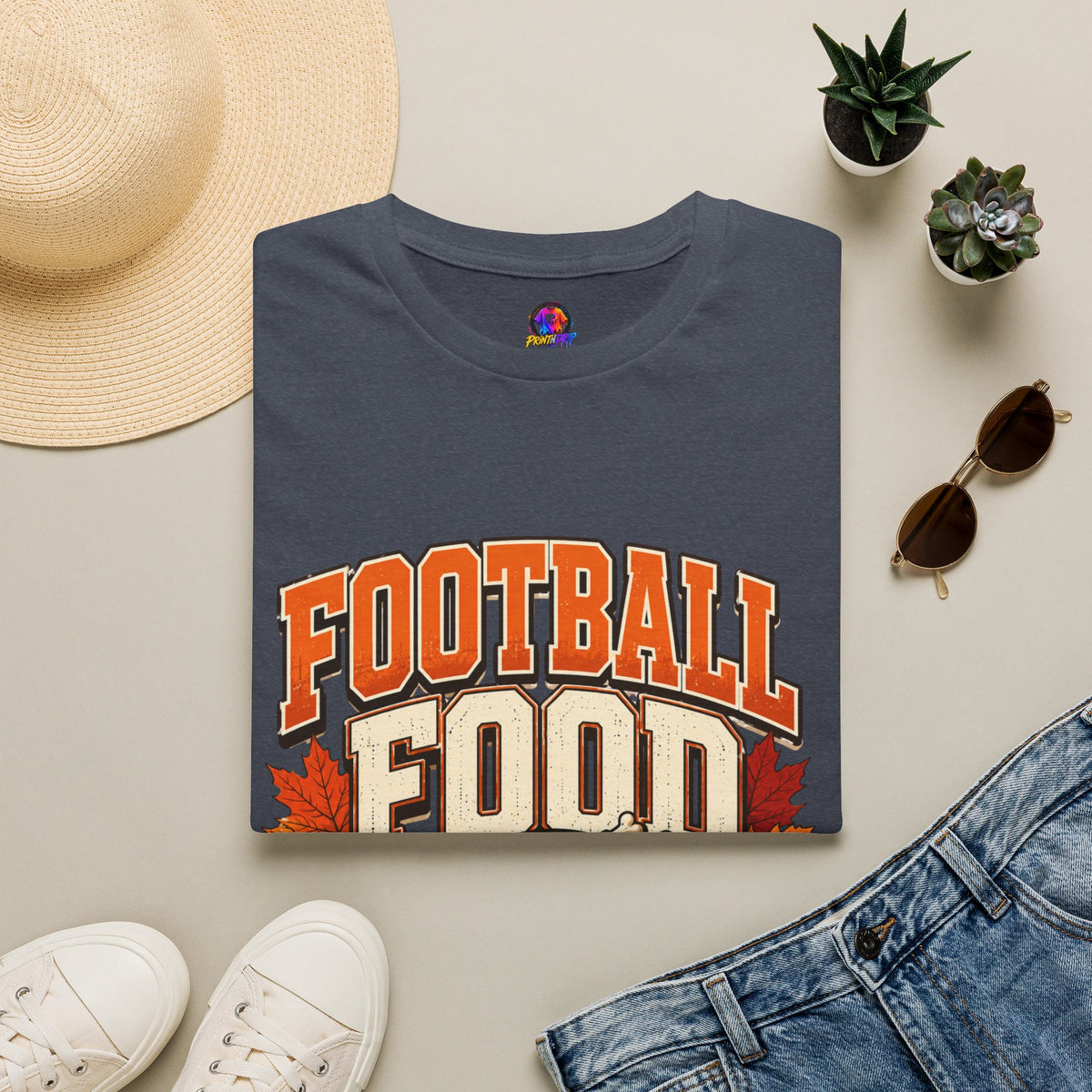 Thanksgiving T-Shirt Football Food Family T-Shirt — Thanksgiving Tailgate Tee for Fans