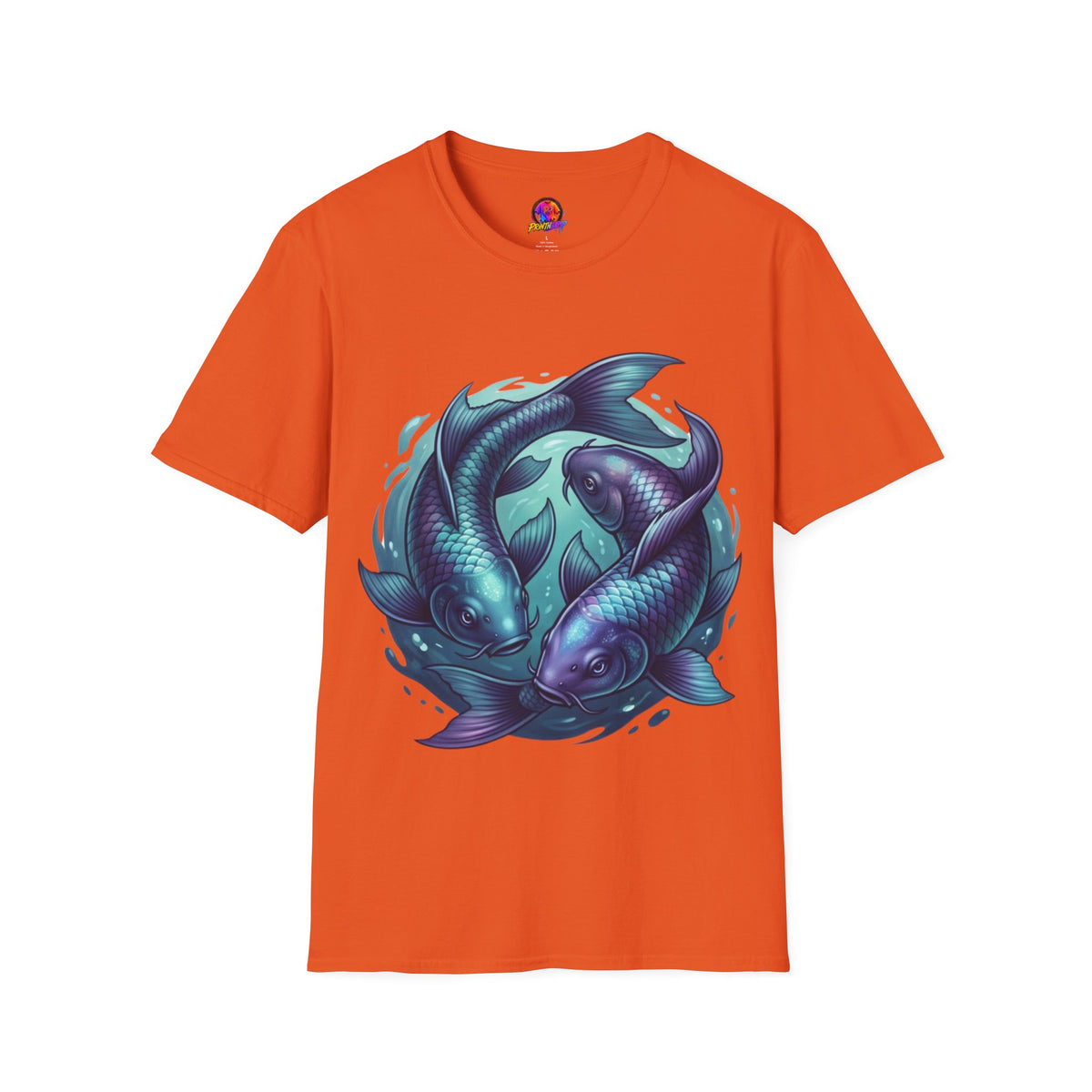 Pisces Zodiac Koi Fish Tee — Yin Yang Aquatic Graphic T-Shirt