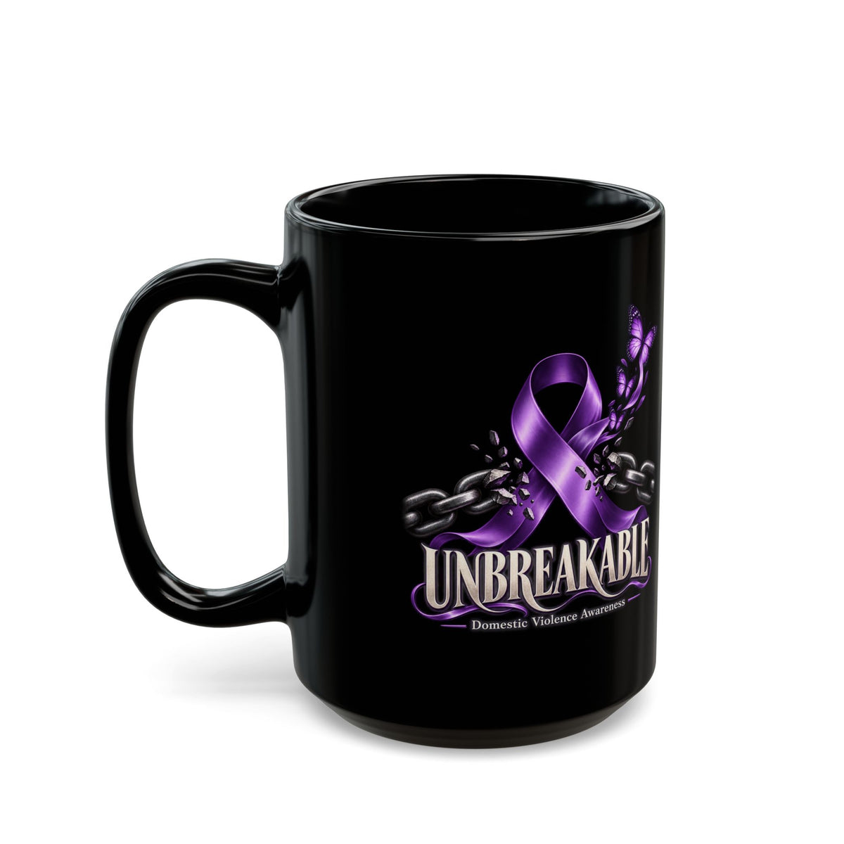 Unbreakable Purple Ribbon Awareness Mug — Domestic Violence Support (11oz & 15oz)