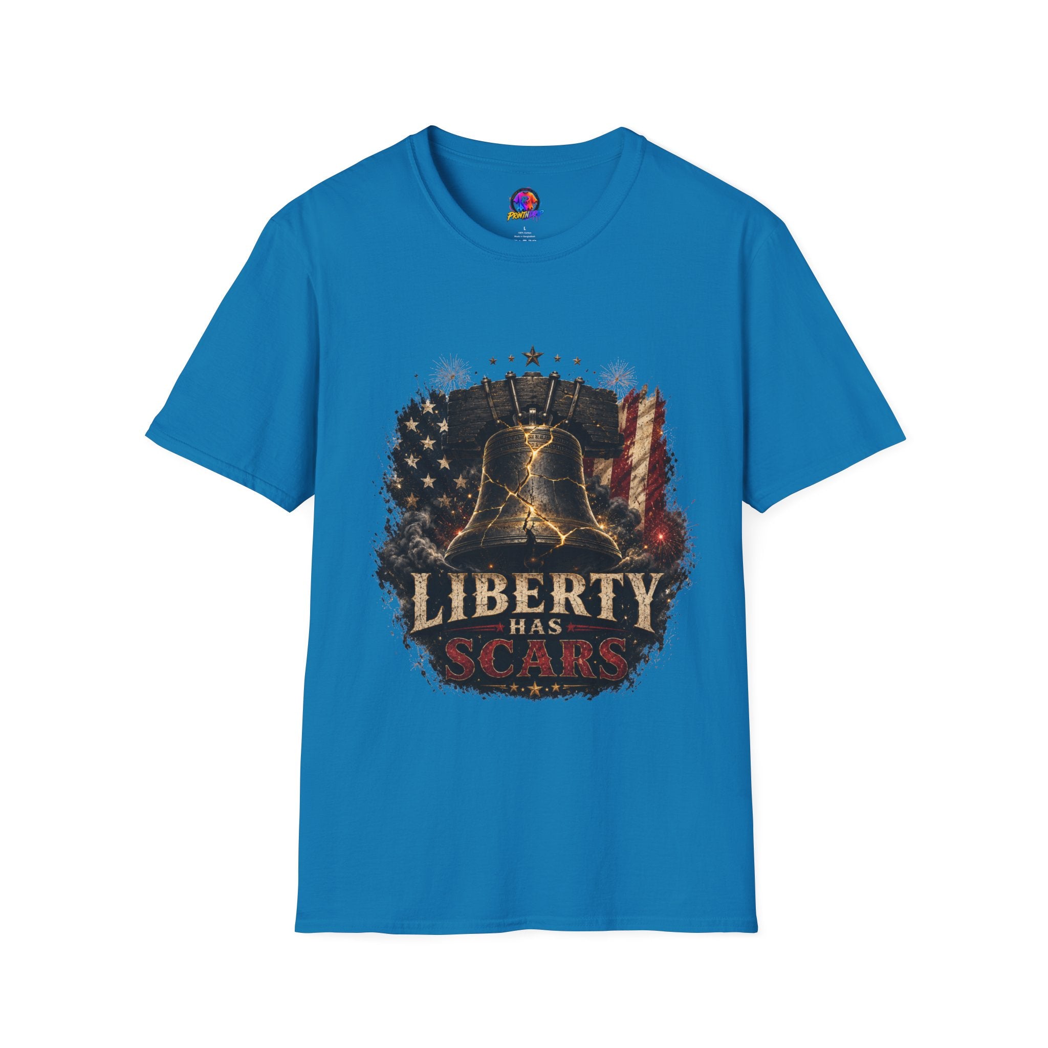 Liberty Has Scars T-Shirt — Vintage Liberty Bell Patriotic Tee
