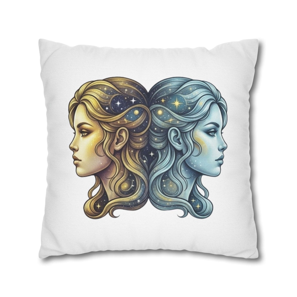 Gemini Moon & Sun Decorative Pillowcase — Zodiac Twins Astrology Throw Pillow Cover
