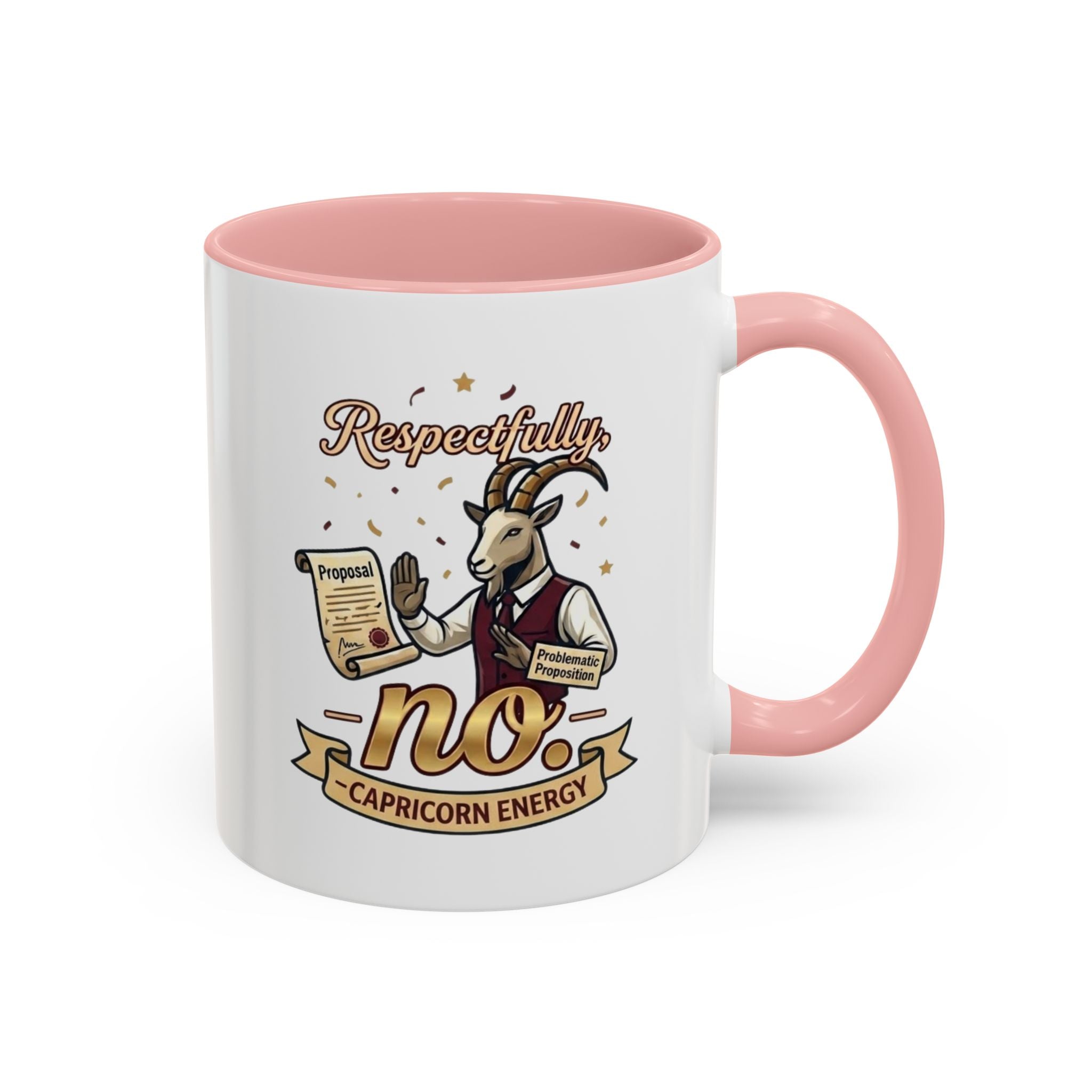 Respectfully No Capricorn Energy Coffee Mug — Zodiac Goat Astrology Gift (11/15oz)
