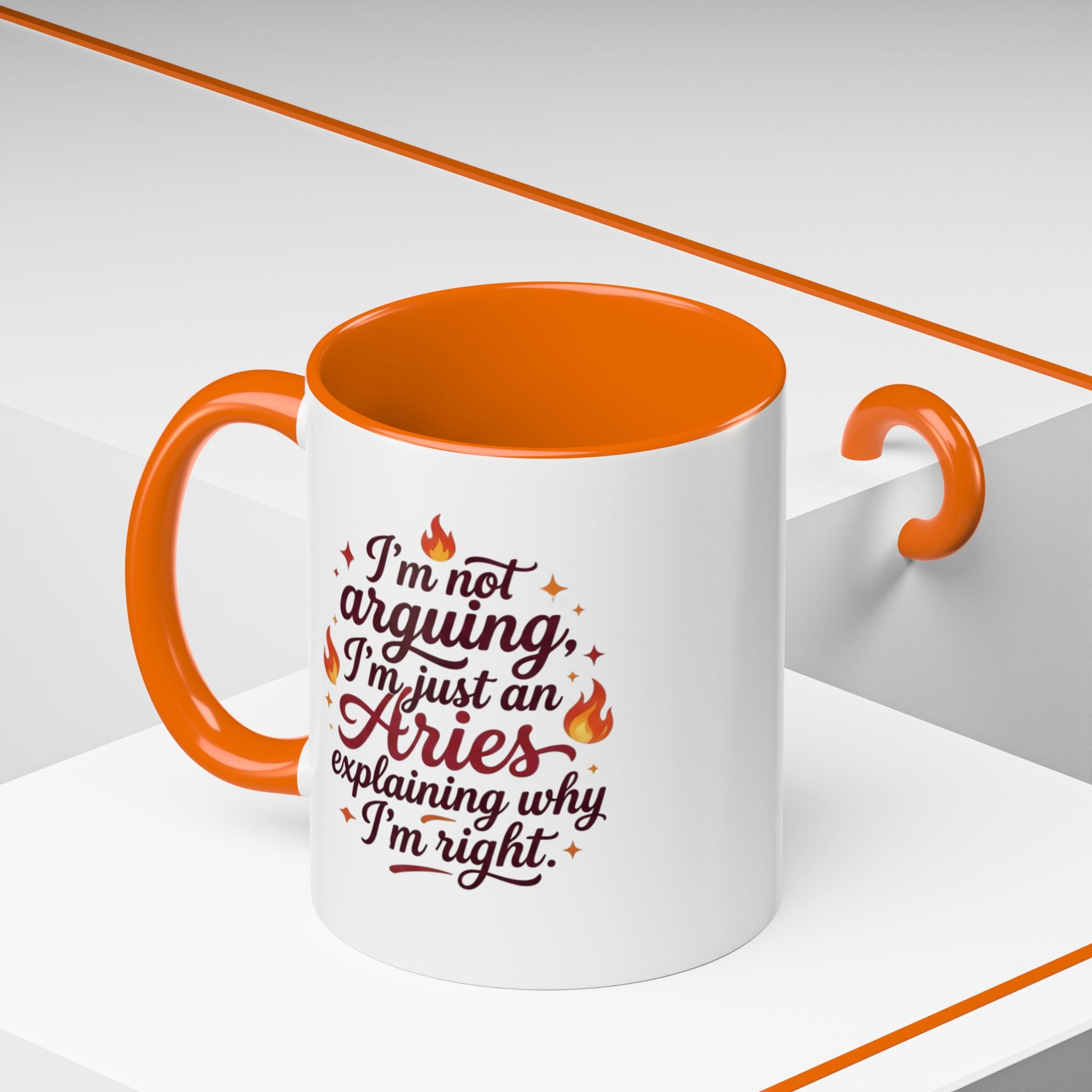 Aries Coffee Mug - “I’m Not Arguing, I’m Just an Aries Explaining Why I’m Right” Accent Mug