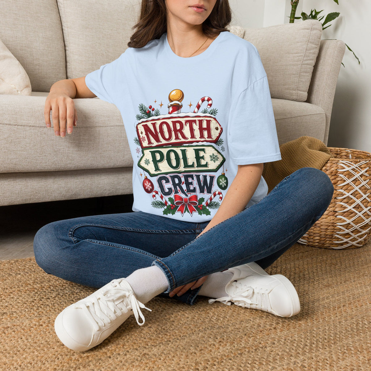 T-Shirt — North Pole Crew Christmas Holiday Graphic Tee