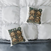 Milo 'Good Boy Tour' Square Canvas Pillow — Dog Portrait Decorative Throw Pillow