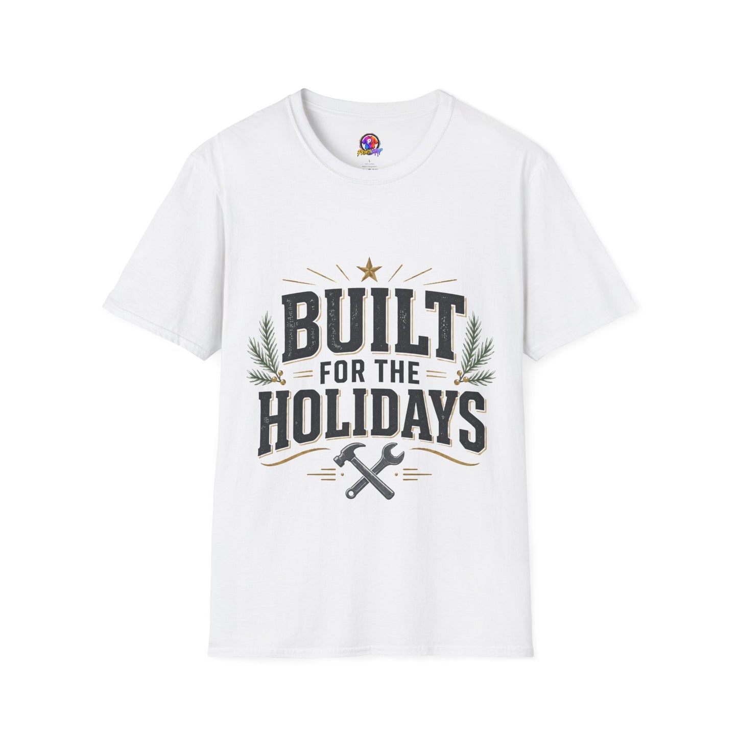 T-Shirt — "Built for the Holidays" Festive Rustic Holiday Tee (Gift for DIYers)