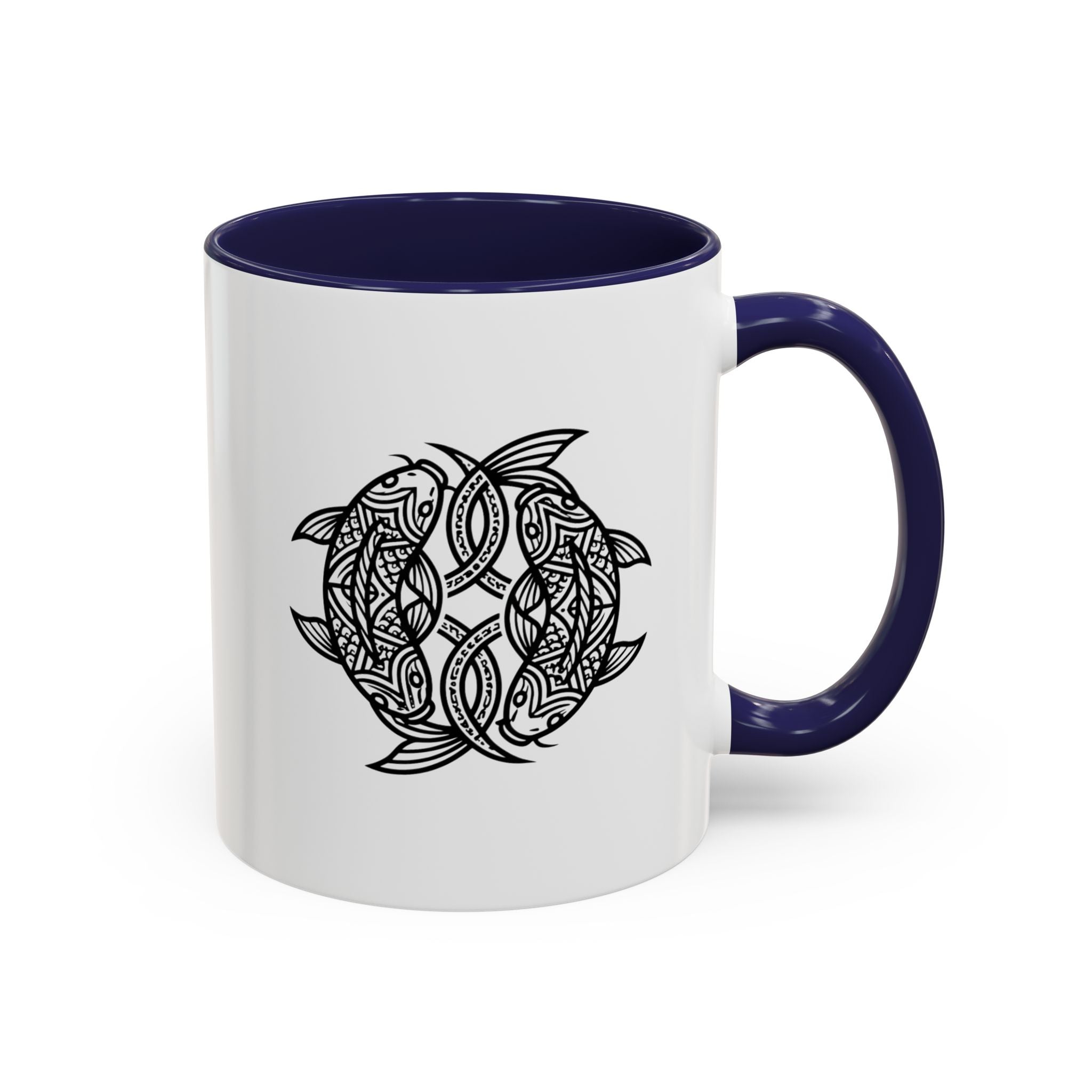 Celtic Knot Dolphin Coffee Mug — Black Accent Ceramic Mug