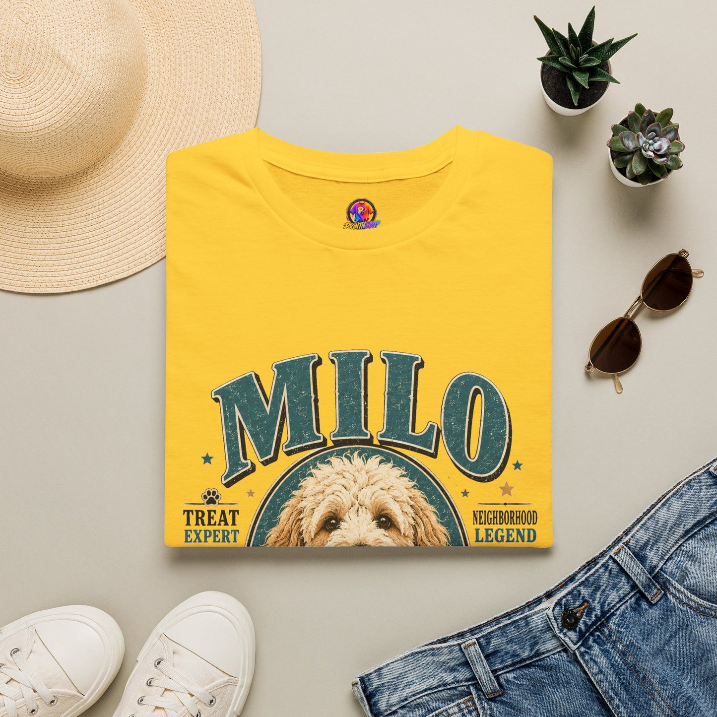 Dog Lover T-Shirt — "MILO" Personalized Pet Portrait Tee