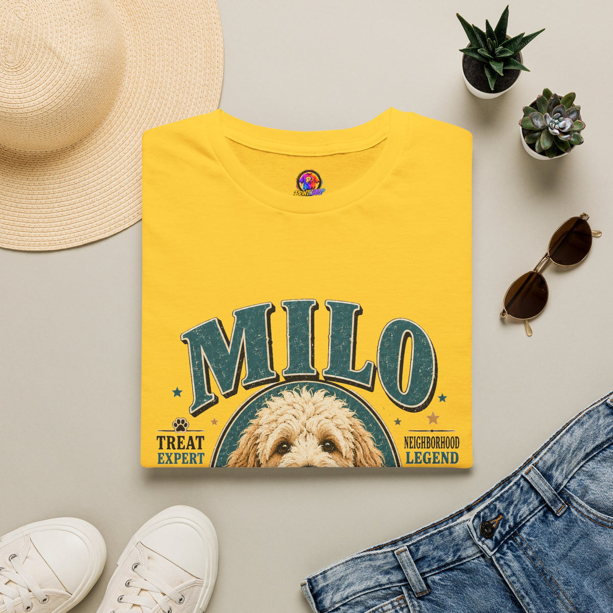 Dog Lover T-Shirt — "MILO" Personalized Pet Portrait Tee