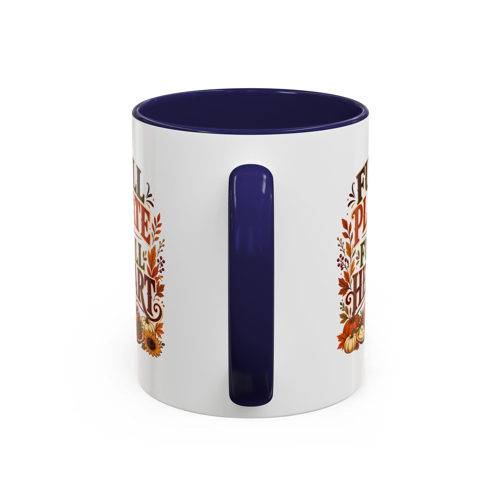 Thanksgiving Mug Full Plate Full Heart Accent Coffee Mug — Fall Thanksgiving Harvest Tea Cup