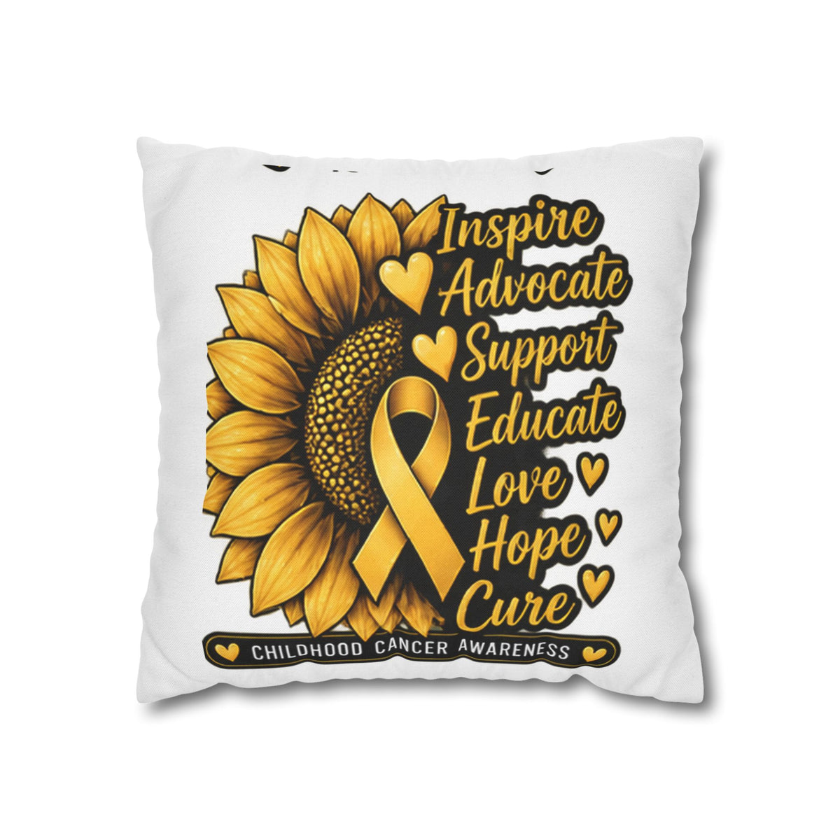 Childhood Cancer Awareness Sunflower Support Pillowcase