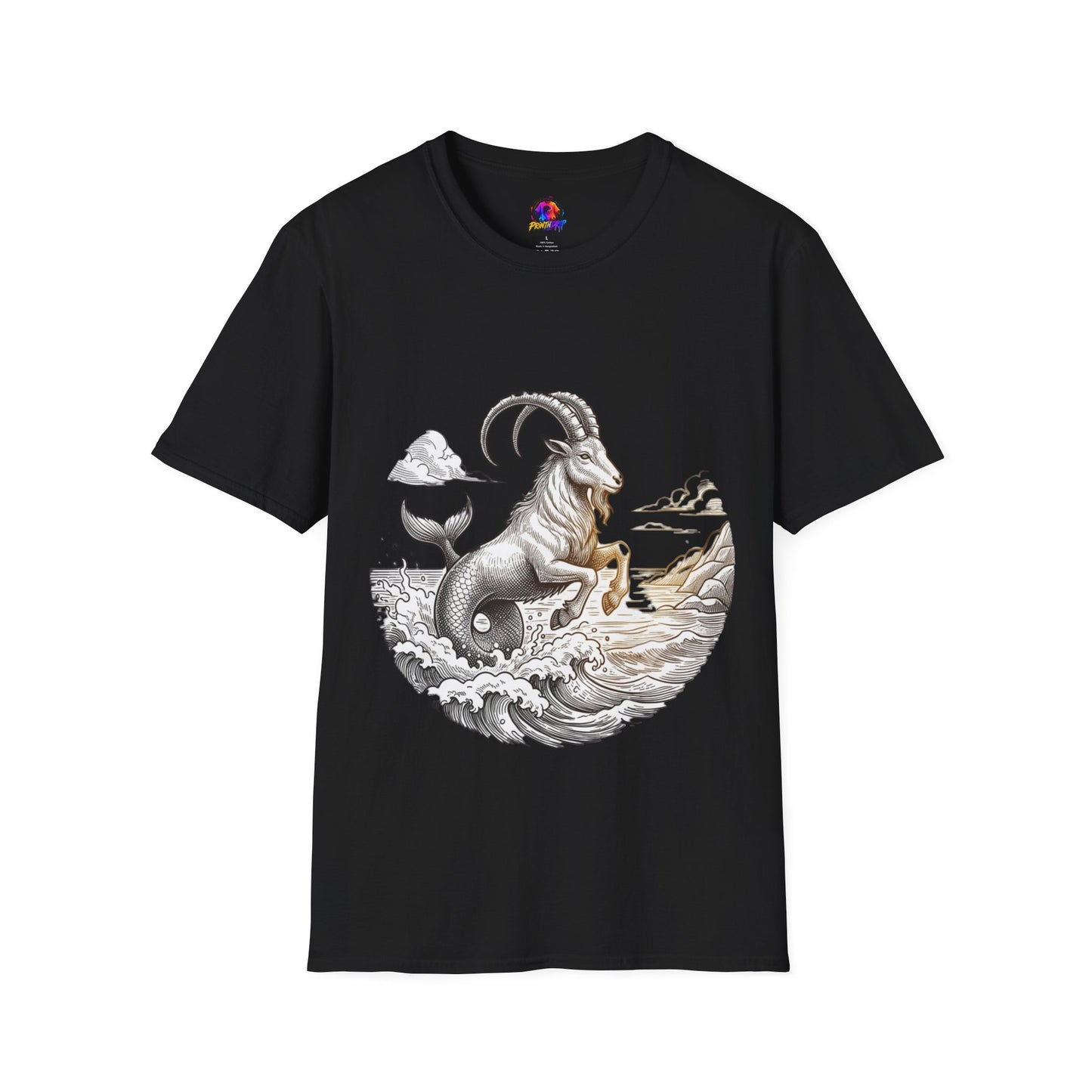 Capricorn Goat-Mermaid T-Shirt — Mythical Sea Goat Zodiac Tee