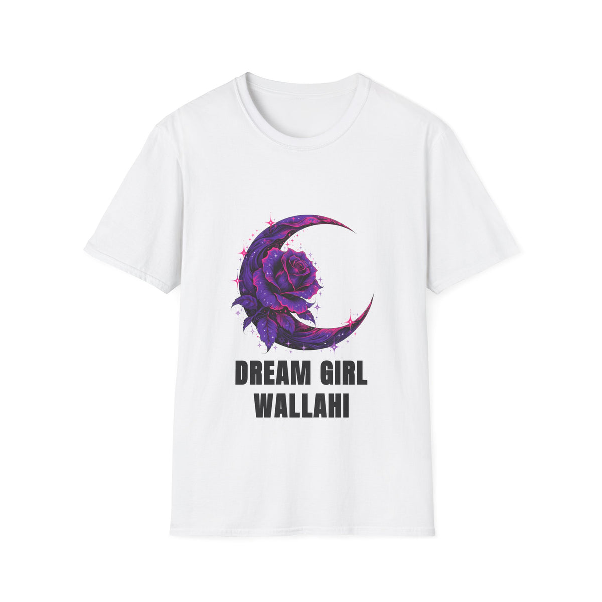 Dream Girl Wallahi Crescent Moon T-Shirt - Floral Celestial Graphic Tee - Trending Now - September 2026