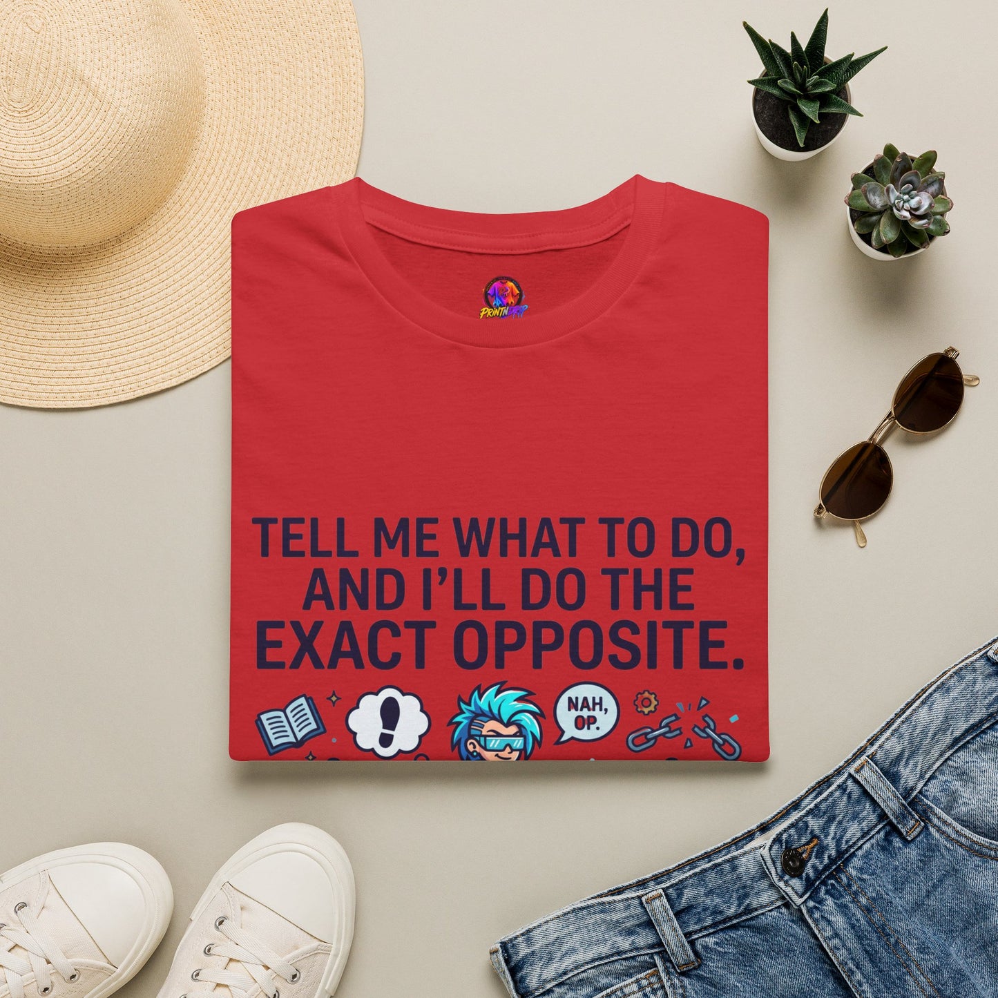 T-Shirt — “Tell Me What To Do, And I’ll Do The Exact Opposite” Funny Rebellious Tee (Aquarius)