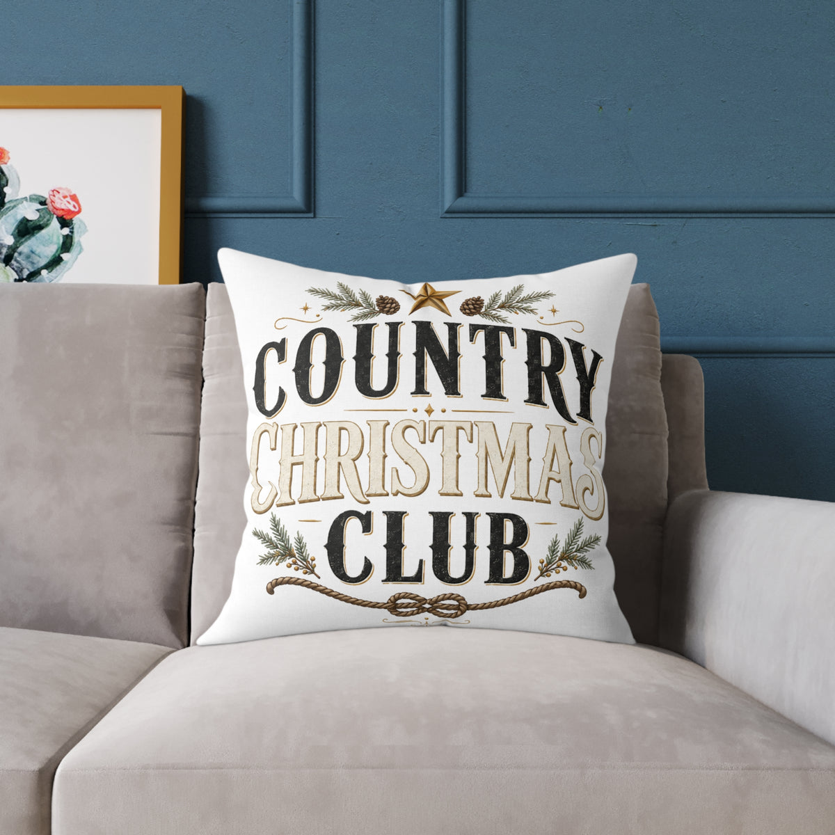 Country Christmas Club Pillow