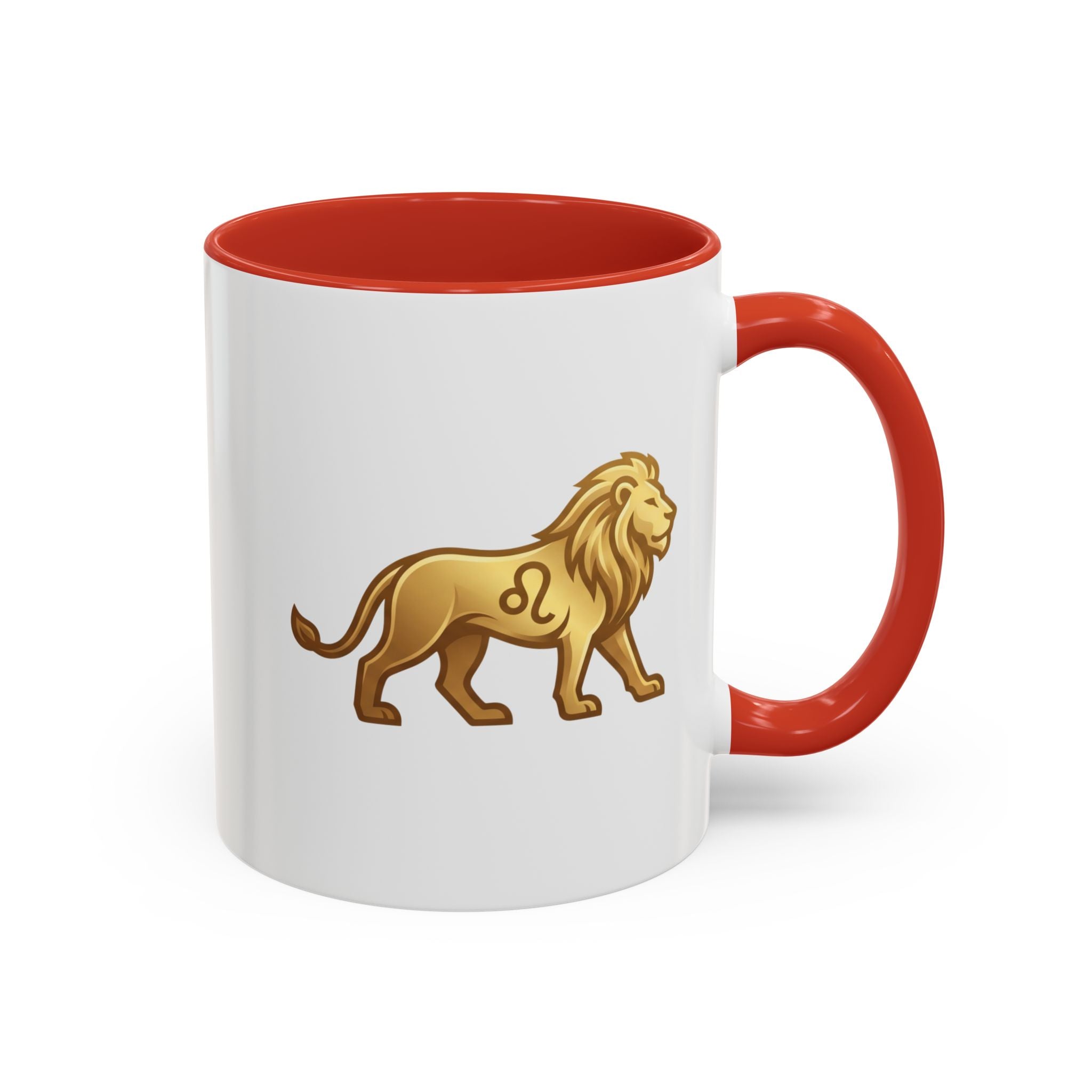 Leo Zodiac Coffee Mug — Gold Lion Accent Mug for Astrology Lovers