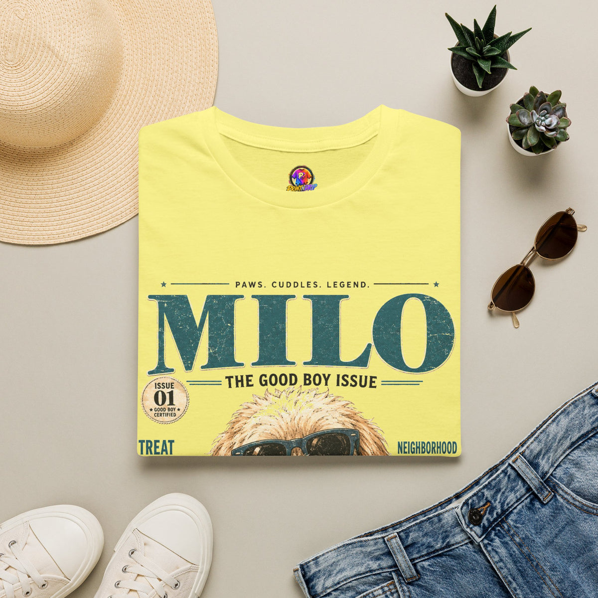 Milo 'The Good Boy Issue' T-Shirt — Cute Dog Magazine Cover Tee