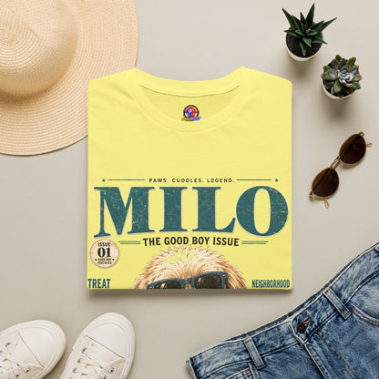 Milo 'The Good Boy Issue' T-Shirt — Cute Dog Magazine Cover Tee
