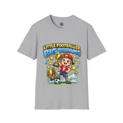 Kids Football T‑Shirt — "Little Footballer Big Dreams" Graphic Tee