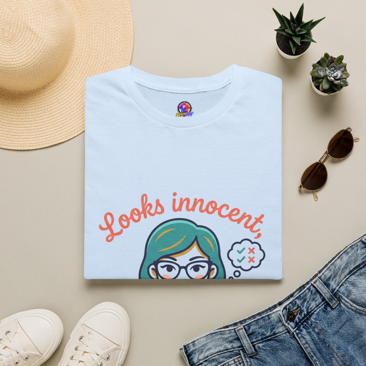 Looks Innocent Virgo T-Shirt — Funny Zodiac Graphic Tee for Virgo Women