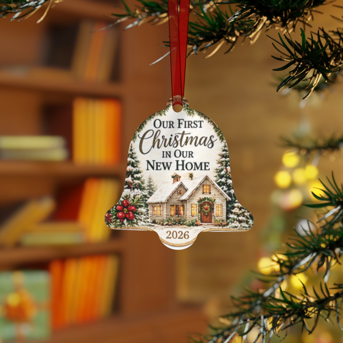 Our First Christmas In Our New Home 2026 - Metal Ornament