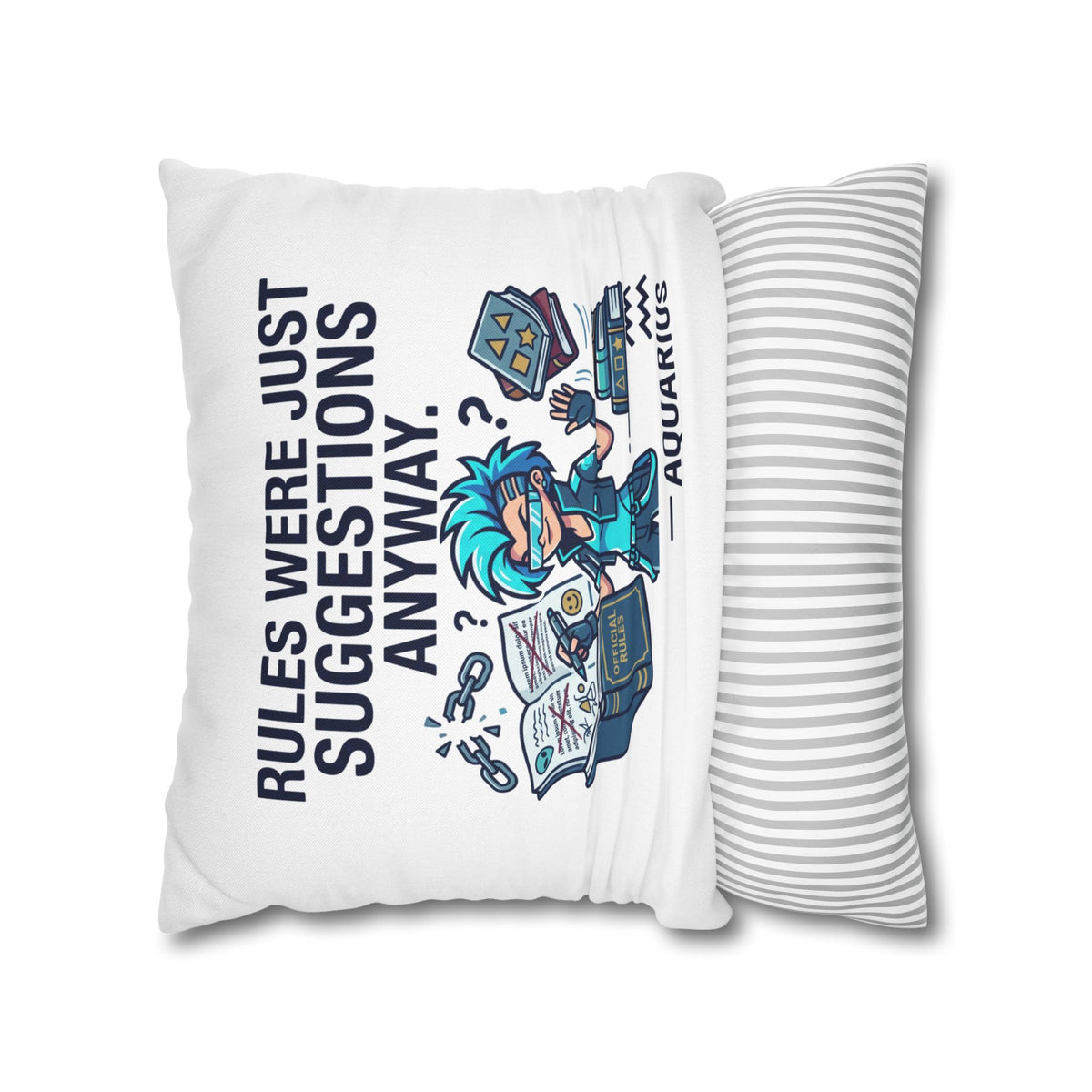 Aquarius Zodiac Spun Polyester Square Pillowcase